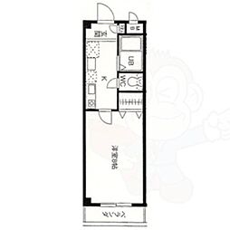 シャローム八田 1Kの間取図画像