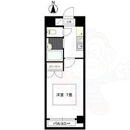 ヒサゴハイツ2 1Kの間取図画像