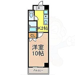 カーサ新栄 1Kの間取図画像
