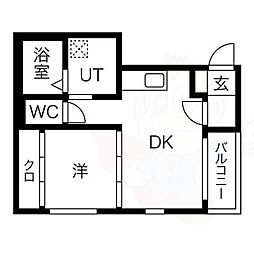 フランド本陣 1LDKの間取図画像