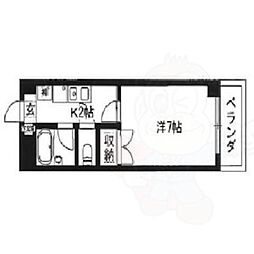 シーズンコート岩塚西 1Kの間取図画像