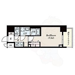 S-RESIDENCE名駅North 1Kの間取図画像