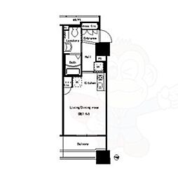 パークアクシス名駅南 ワンルームの間取図画像