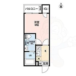CRASTINE名楽町 1Kの間取図画像