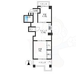 プチパレ 2LDKの間取図画像