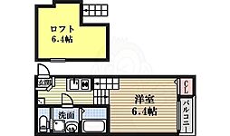 エデン 1Kの間取図画像