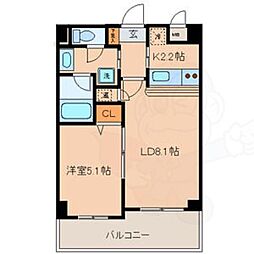FS幅下 1LDKの間取図画像