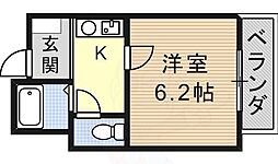 エントリーミツワ 1Kの間取図画像