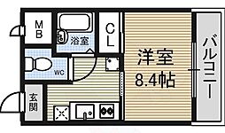 ライフ21 1Kの間取図画像