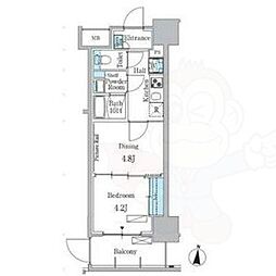 PARKAXIS名古屋山王一丁目 1DKの間取図画像