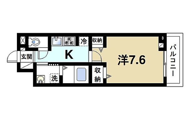 セレーノ東生駒Ｃ ｜奈良県生駒市辻町(賃貸アパート1K・2階・27.02㎡)の写真 その2