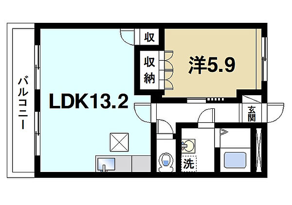 奈良県桜井市大字浅古(賃貸マンション1LDK・1階・44.95㎡)の写真 その2