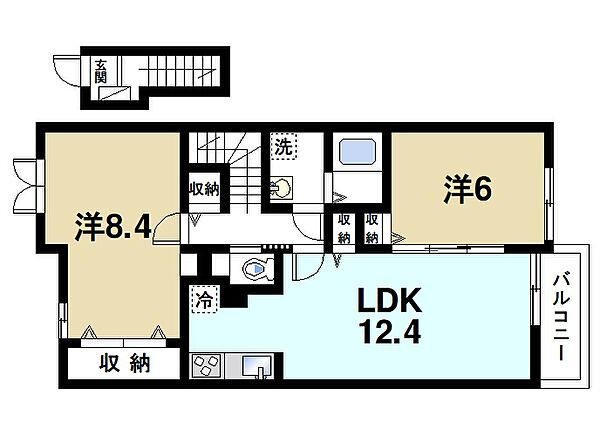 画像2:広さにゆとりの有る居室と豊富な収納が有ります