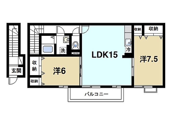 奈良県桜井市大字上之庄(賃貸アパート2LDK・2階・67.80㎡)の写真 その2