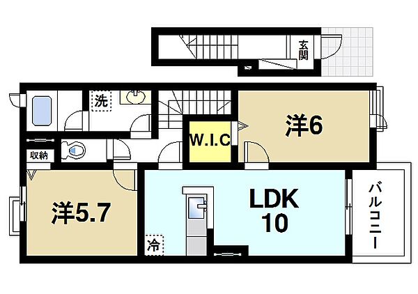 画像2:2LDKの間取りです