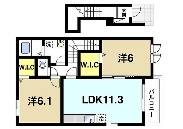 奈良県桜井市大字浅古(賃貸アパート2LDK・2階・57.63㎡)の写真 その2