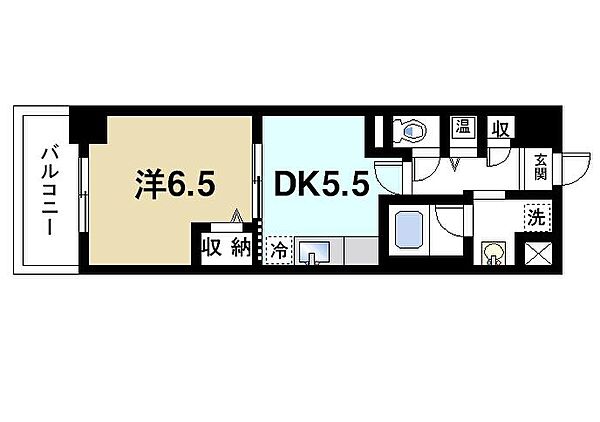 アルヴァローレ生駒 ｜奈良県生駒市西松ケ丘(賃貸マンション1DK・5階・30.75㎡)の写真 その2