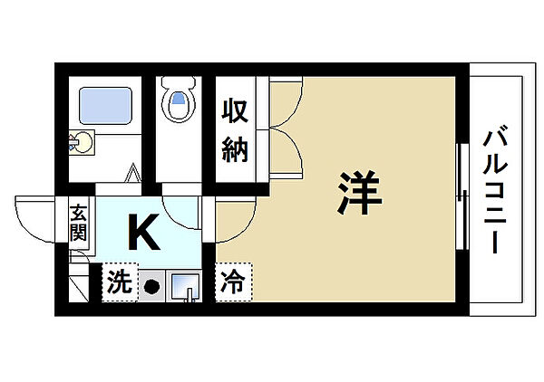 奈良県天理市田町(賃貸マンション1K・3階・23.18㎡)の写真 その2