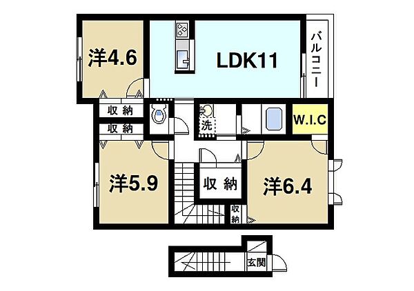 京都府木津川市加茂町里須原(賃貸アパート3LDK・2階・69.25㎡)の写真 その2