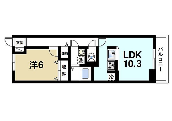 プラシード 202｜奈良県奈良市北京終町(賃貸アパート1LDK・2階・42.35㎡)の写真 その2