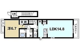 京都府木津川市城山台7丁目（賃貸アパート1LDK・2階・52.27㎡） その2