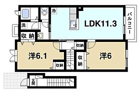 京都府木津川市城山台1丁目（賃貸アパート2LDK・2階・57.07㎡） その2