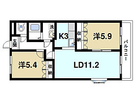 京都府木津川市梅美台2丁目（賃貸マンション2LDK・2階・58.30㎡） その2