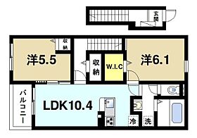 ハイフィールドIII 202 ｜ 奈良県奈良市高畑町57-7（賃貸アパート2LDK・2階・58.60㎡） その2