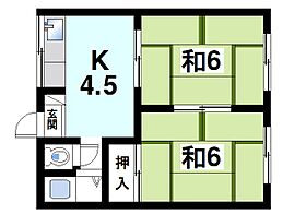 ニュー芝ハイツ  ｜ 奈良県奈良市西大寺芝町2丁目（賃貸アパート2K・2階・35.00㎡） その2