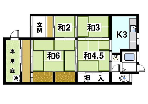 奈良県奈良市西新在家号所町(賃貸テラスハウス4K・1階・47.98㎡)の写真 その2