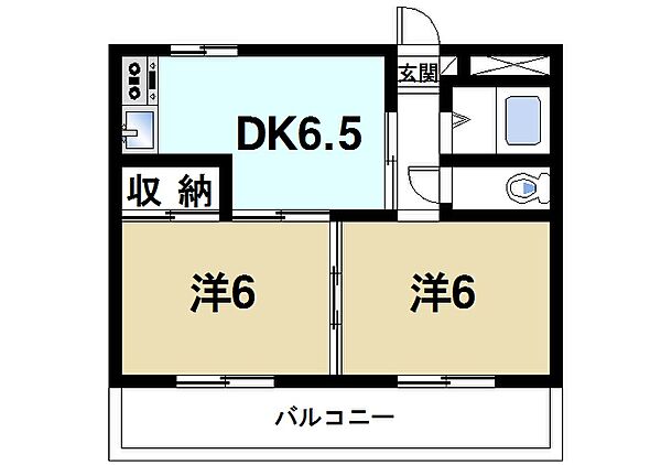 奈良県奈良市法蓮町(賃貸アパート2DK・1階・36.60㎡)の写真 その2