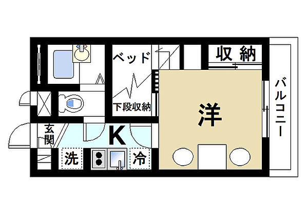 レオパレスＭＯＡ ｜奈良県奈良市三条本町(賃貸マンション1K・1階・19.87㎡)の写真 その2