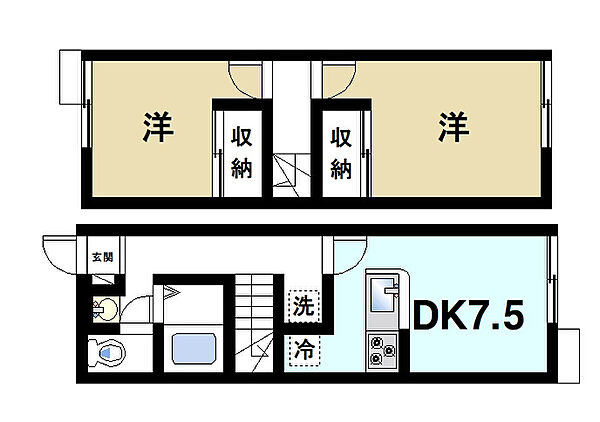 レオパレスＹＡＭＡＤＡｔｗｏ ｜奈良県大和郡山市矢田町(賃貸アパート2DK・1階・49.68㎡)の写真 その2