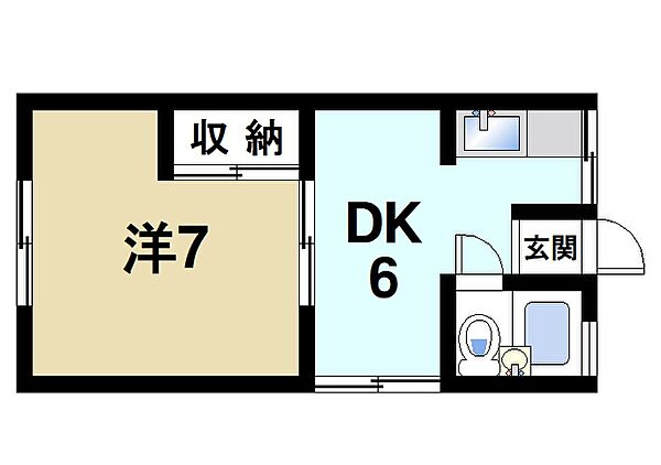 奈良県天理市二階堂上ノ庄町(賃貸アパート1DK・1階・33.00㎡)の写真 その2