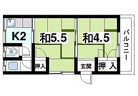 田中ハイツ  ｜ 奈良県奈良市南京終町3丁目（賃貸アパート2K・1階・25.00㎡） その2