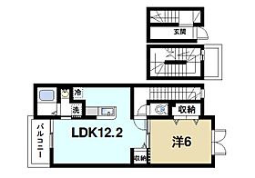 ヒーリング　ヴィレッジ  ｜ 奈良県大和郡山市北郡山町（賃貸アパート1LDK・3階・52.99㎡） その2