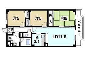 サウスシサム  ｜ 奈良県大和郡山市北西町（賃貸マンション3LDK・2階・65.93㎡） その2