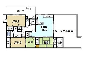 モンティキュール生駒  ｜ 奈良県生駒市さつき台1丁目（賃貸マンション3LDK・4階・87.85㎡） その2