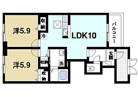 イル　ベラージオB  ｜ 奈良県奈良市敷島町1丁目（賃貸アパート2LDK・1階・54.08㎡） その2