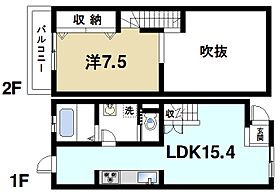 京都府木津川市木津川原田（賃貸テラスハウス1LDK・1階・53.68㎡） その2