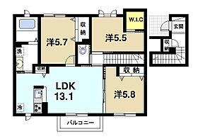 アン ファミーユ 201 ｜ 奈良県奈良市宝来2丁目（賃貸アパート3LDK・2階・73.30㎡） その2