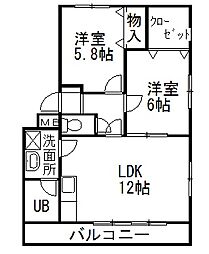 間取図画像 2LDK