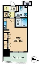 福岡市地下鉄空港線 博多駅 徒歩10分の賃貸マンション 6階ワンルームの間取り