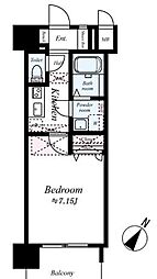 アレクサスイルビアンコ 3階1Kの間取り