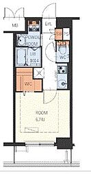 ギャラクシー博多駅北 1階1Kの間取り