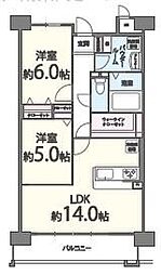 ネクスト吉塚 2SLDKの間取図画像