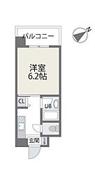 アバンダント21 1Kの間取図画像