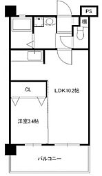 ウィステアリア博多東 1LDKの間取図画像