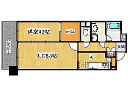 アソシアグロッツォタイムズスイート博多 1LDKの間取図画像