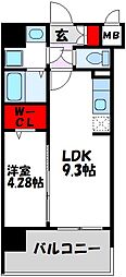 モダンパラッツオ博多リバー1 1LDKの間取図画像
